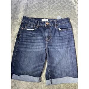 Denizen Modern Skinny Bermuda Shorts  Blue Stretch Womens Measures 12 W31